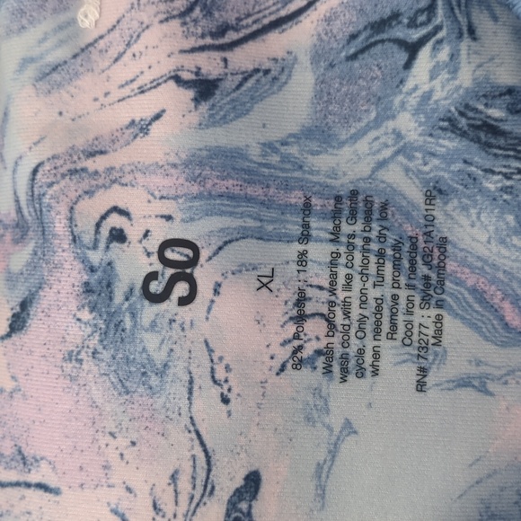 SO Women's Blue Pink Yoga Pants Size XL - Picture 2 of 3